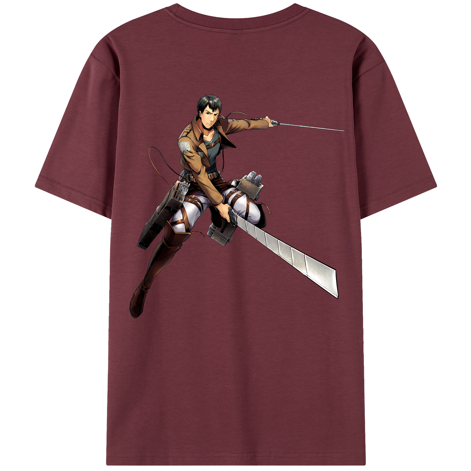 （画像用） 進撃の巨人 ベルトルト・フーバー Attack on Titan Bertholdt Hoover 綿100％半袖Tシャツ（背面プリント）